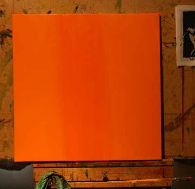 Plátno s různými odstíny oranžové