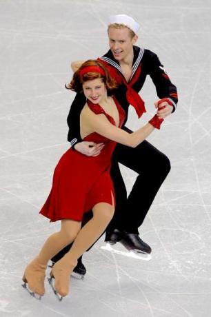 Emily Samuelson och Evan Bates tävlar i 2009 ISU Four Continents Konståkningsmästerskapen