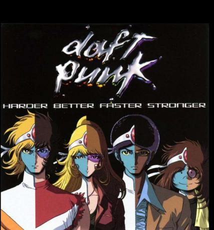 Daft Punks albumomslag " Harder Better Faster Stronger".