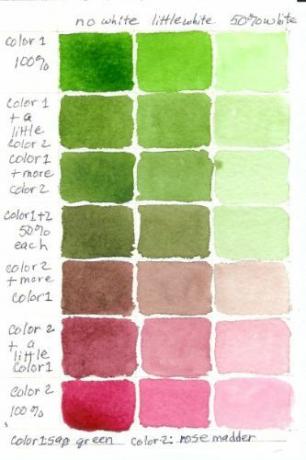 Cuadros de mezcla de colores Galería de fotos Sap Green + Rose Madder