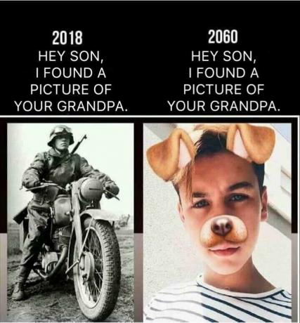 büyükanne ve büyükbabaların snapchat filtrelerini kullanan gençlerin resimleri bir gün bir şey olacak
