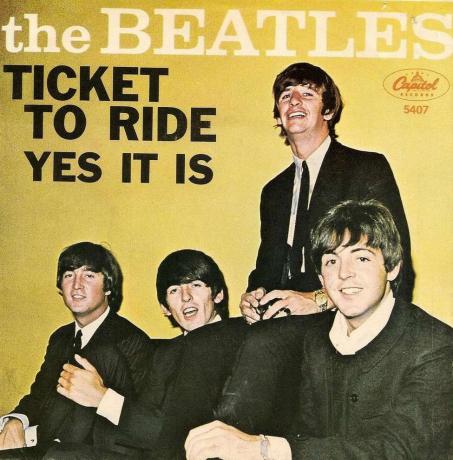 Beatles Ticket To Ride omslag